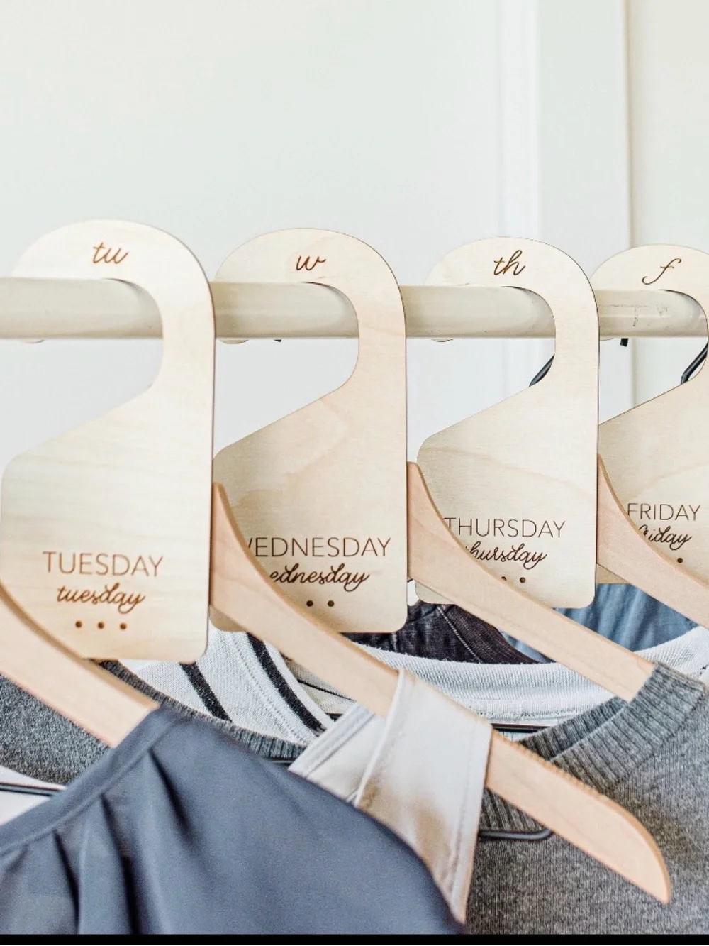 Market & Spruce Natural Wood Weekly Door Hanger Set